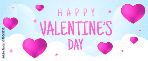 Happy valentine s day background vector  design of valentine day greeting or banner  