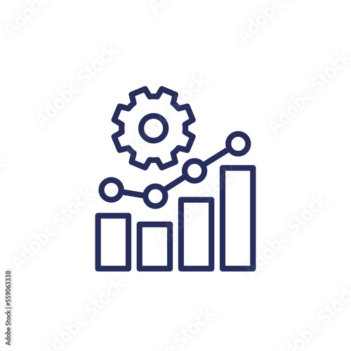 performance growth line icon on white
