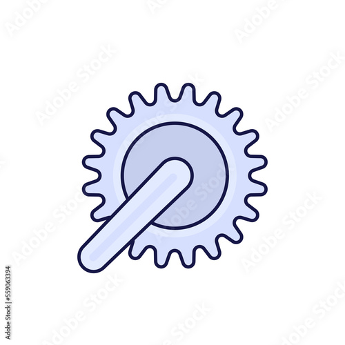 Bicycle crank icon with outline