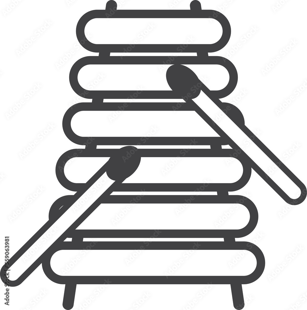 xylophone illustration in minimal style xylophone illustration in minimal style