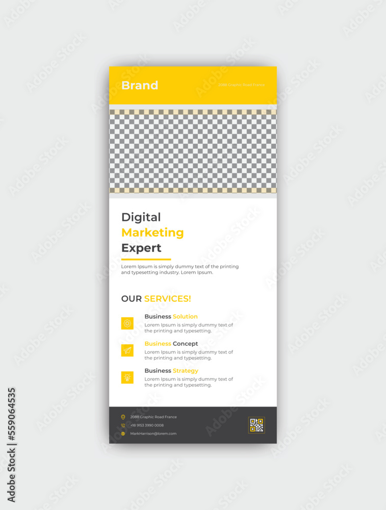 Obraz premium Creative digital marketing agency business rack card or dl flyer template design. 