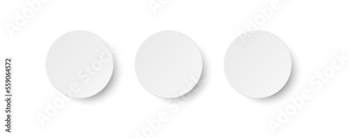 White paper round circle notes for add your text, vector illustration background