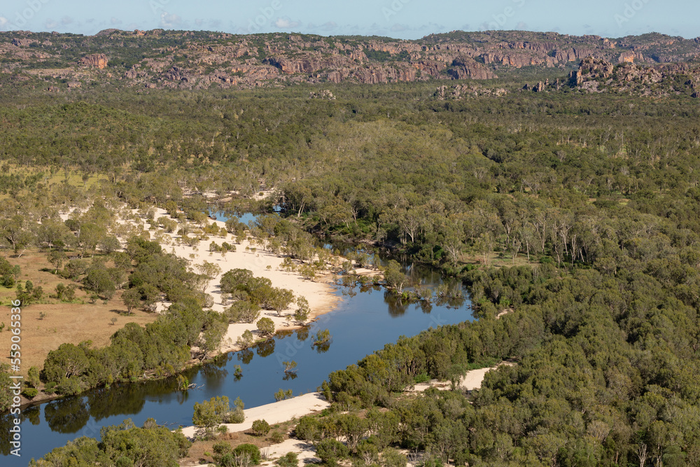 Kakadu National Park, Northern Territory, Australia. Aerial view of Arnham land and the east Alligator river.