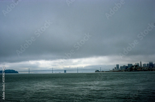 Photography Dramatic scenery with overcast cloudy day over the city of San Francisco, Califo