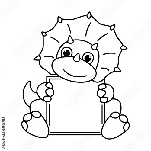Board template with cute dinosaurs