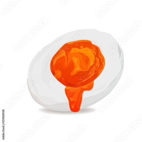 Realistic salted egg yolk dripping, vector illustration and design.on white background. Vector eps 10.	