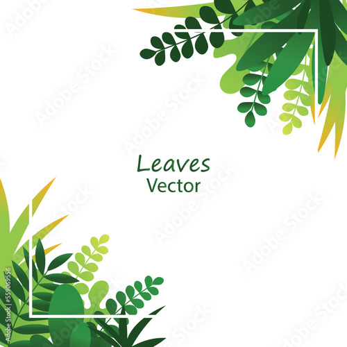 green background with leaves