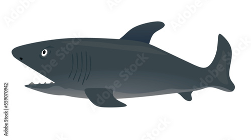 Big grey fish. vector illustration