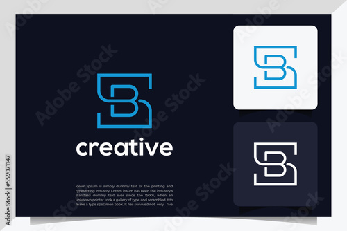 SB BS abstract vector logo monogram template photo