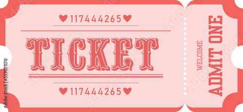 admit one Vintage Retro Valentine ticket