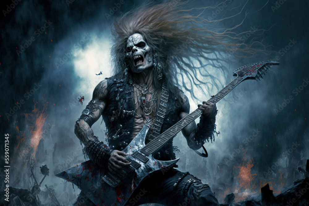 Heavy Metal Fantasy Guitar Player AI Ilustra o Do Stock Adobe Stock heavy-metal-fantasy-guitar-player-ai-ilustra-o-do-stock-adobe-stock