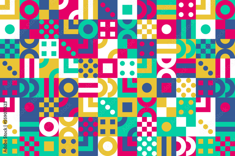 Colorful geometric shape mosaic pattern background Colorful geometric shape mosaic pattern background