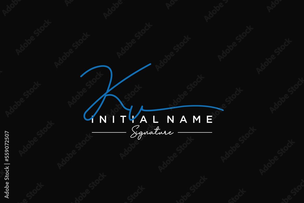 Initial KV signature logo template vector. Hand drawn Calligraphy lettering Vector illustration. Initial KV signature logo template vector. Hand drawn Calligraphy lettering Vector illustration.