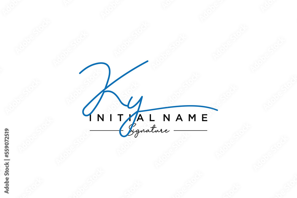 Initial KY signature logo template vector. Hand drawn Calligraphy lettering Vector illustration.