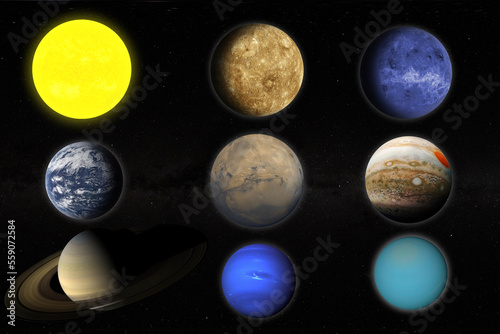 solar system planets isolated, outer space, milky way galaxy, elements of this image furnished by nasa
