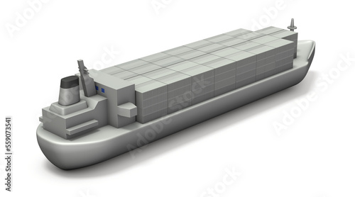 ミニチュアの貨物船　
