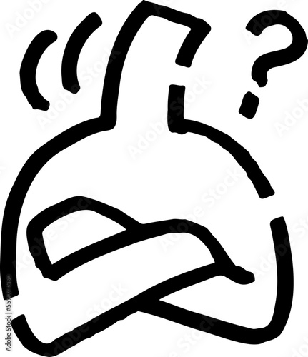 疑問に思い首をかしげる棒人間