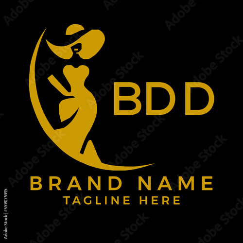 BDD fashion logo. BDD  Beauty fashion house. modeling dress jewelry. BDD fashion technology  Monogram logo design for entrepreneur and best business icon. 
