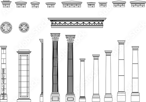 sketch vector illustration CLASSIC ROMAN MODEL COLUMN VECTOR DESIGN