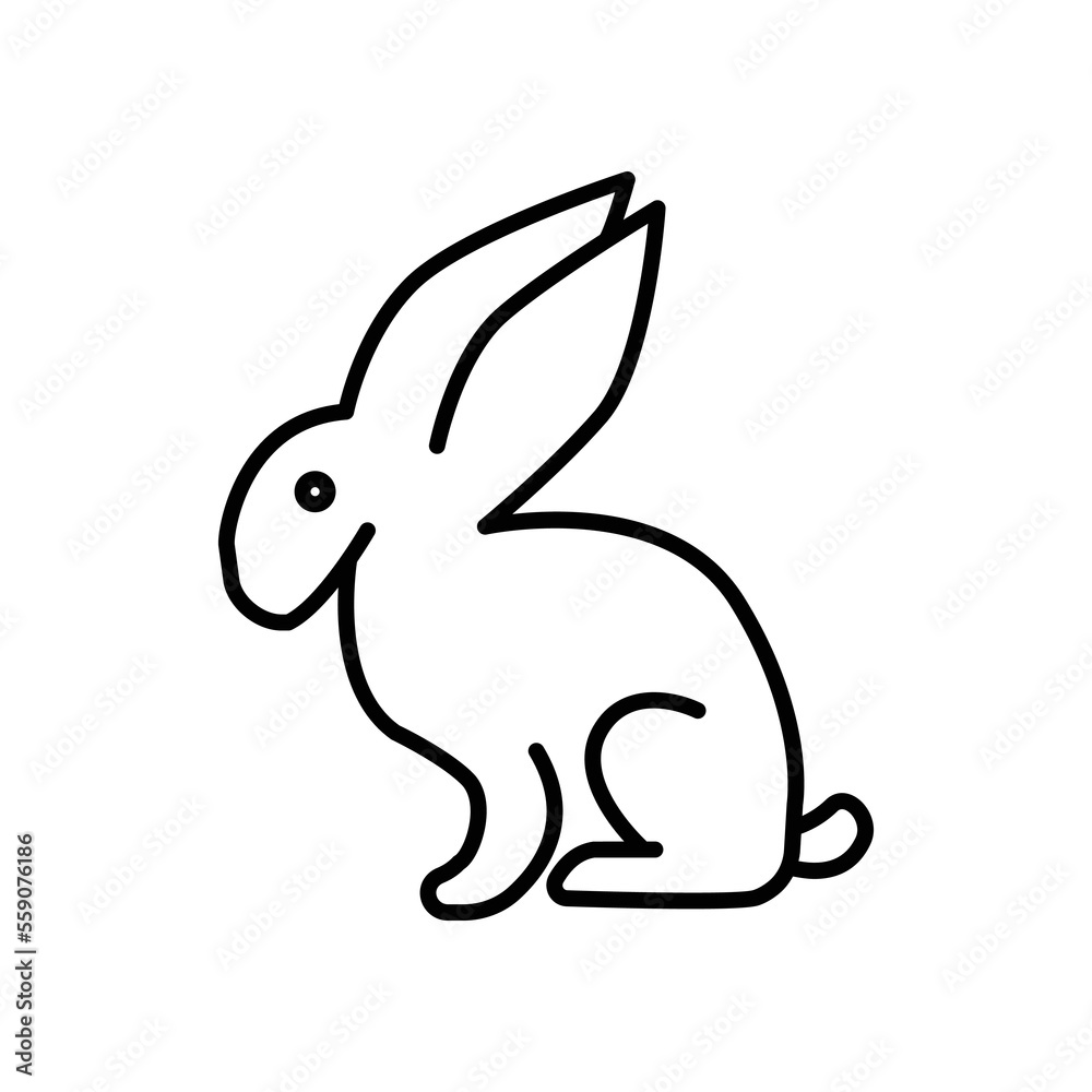 Obraz premium Rabbit icon illustration. icon related to farm animal. Line icon style. Simple vector design editable