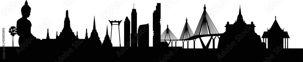 Obraz premium Bangkok skyline silhouette