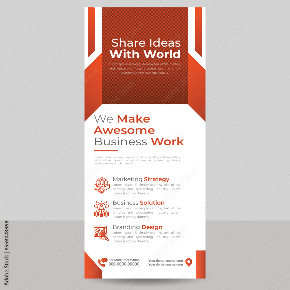 Creative marketing of your business roll-up banner design 