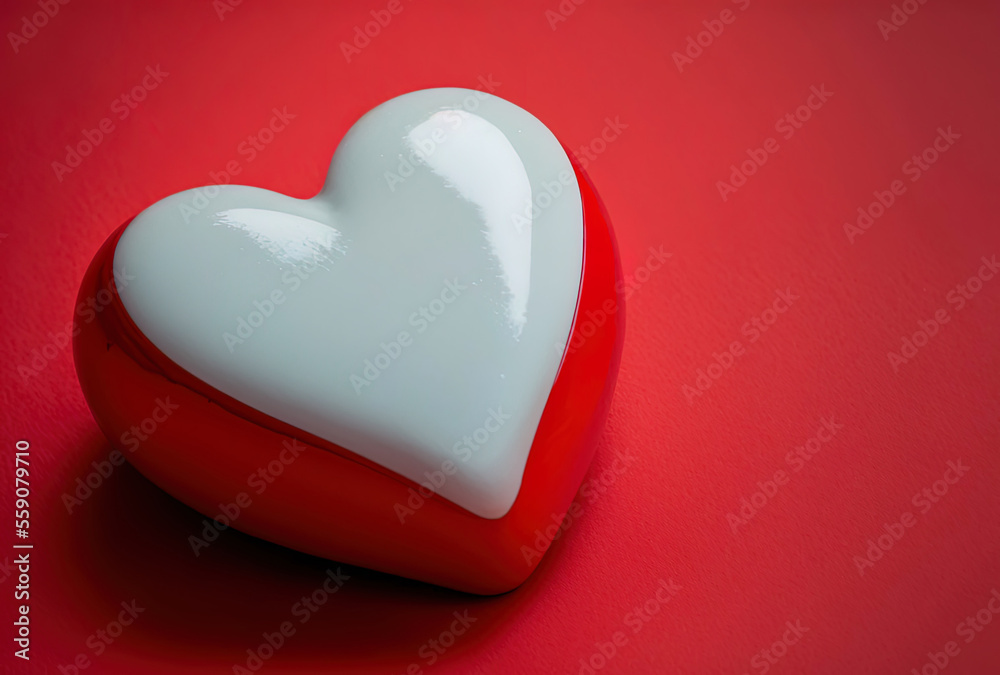 Ceramic Valentine's Day heart, Generative AI Ceramic Valentine's Day heart, Generative AI