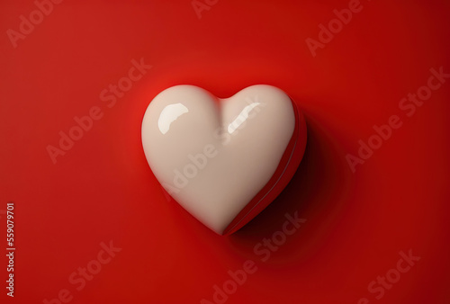 Ceramic Valentine's Day heart, Generative AI