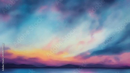 Beautiful Dawn High Detailed Sky Illustration