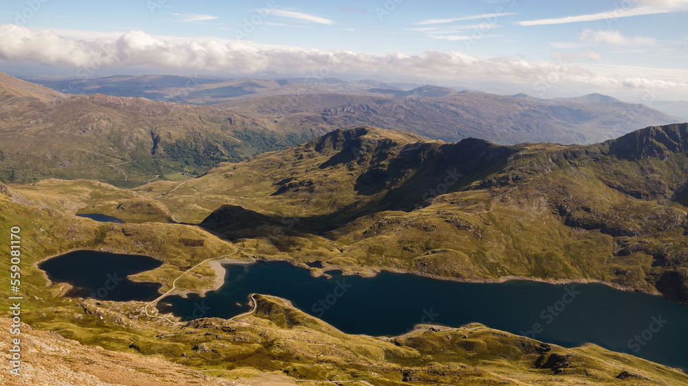 Snowdon mountain landscapes in Snowdonia National Park, Wales, UK. Snowdon mountain landscapes in Snowdonia National Park, Wales, UK.