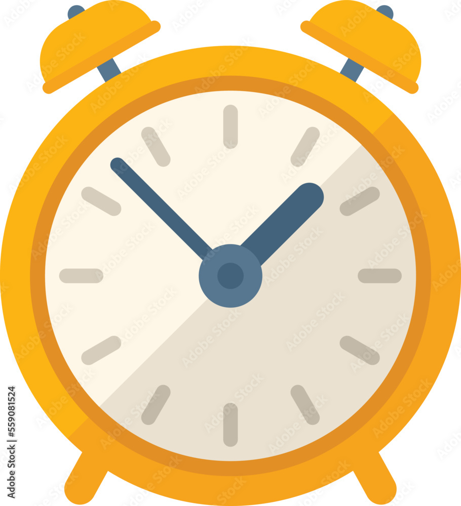 Morning alarm clock icon flat vector. Healthy lifestyle. Active life isolated Morning alarm clock icon flat vector. Healthy lifestyle. Active life isolated