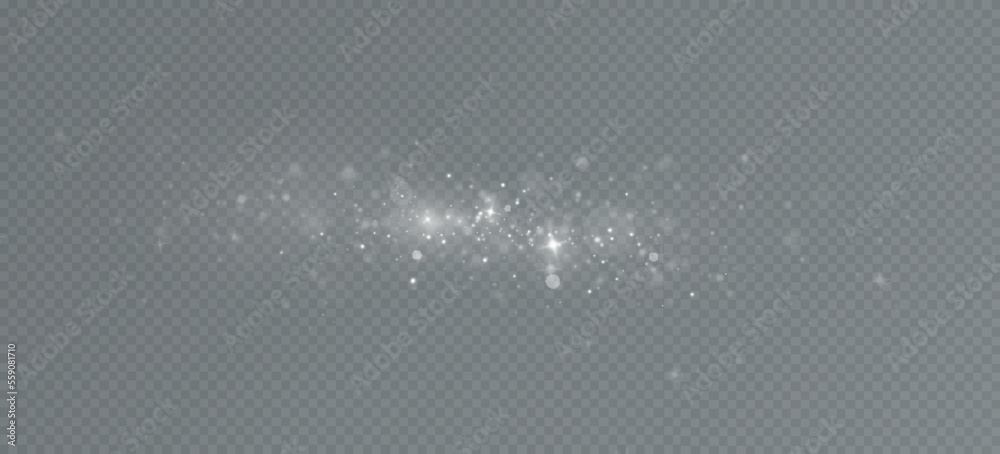 Light effect with glitter particles.Christmas dust.White sparks shine with special light. Light effect with glitter particles.Christmas dust.White sparks shine with special light.