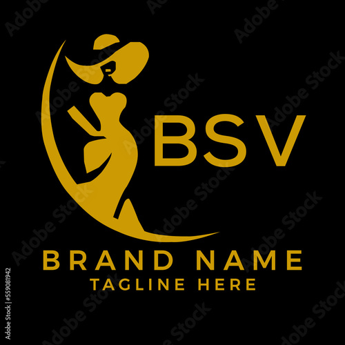 BSV fashion logo. BSV  Beauty fashion house. modeling dress jewelry. BSV fashion technology  Monogram logo design for entrepreneur and best business icon. 
 photo