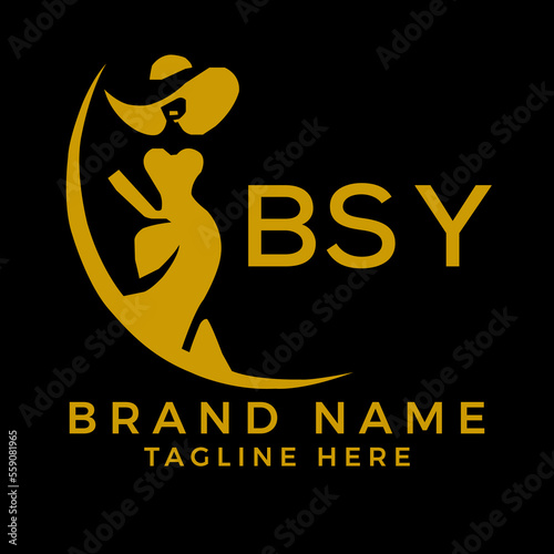 BSY fashion logo. BSY  Beauty fashion house. modeling dress jewelry. BSY fashion technology  Monogram logo design for entrepreneur and best business icon. 
 photo