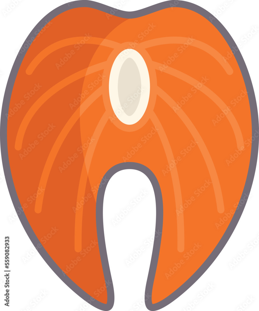 Fresh sea fish icon flat vector. Seafood food. Water animal isolated Fresh sea fish icon flat vector. Seafood food. Water animal isolated