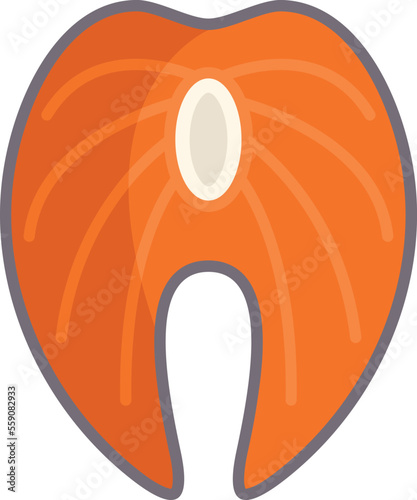 Fresh sea fish icon flat vector. Seafood food. Water animal isolated