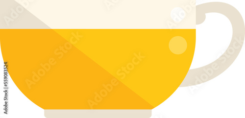 Breakfast tea cup icon flat vector. Food meal. Morning menu isolated