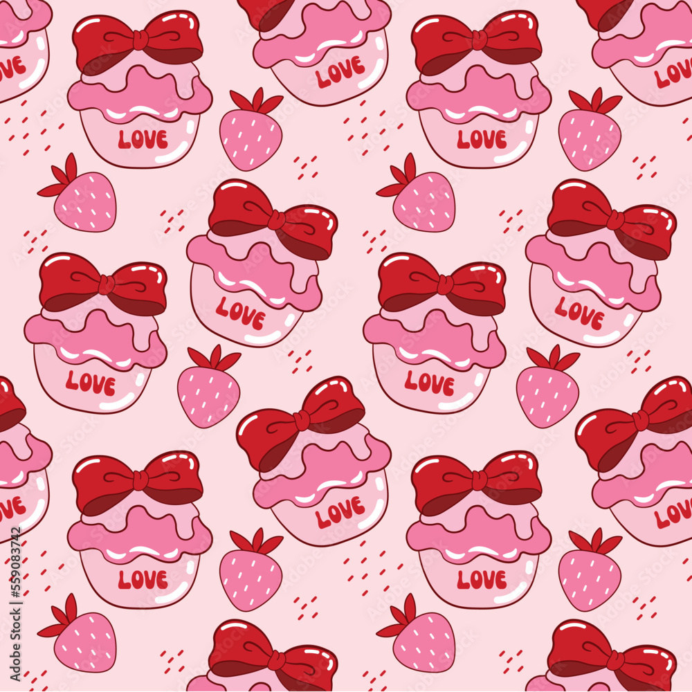 Valentine cake vector pattern Valentine cake vector pattern