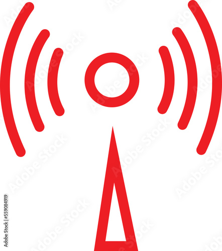 Broadcasting icon, live streaming pictogram, vector illustration