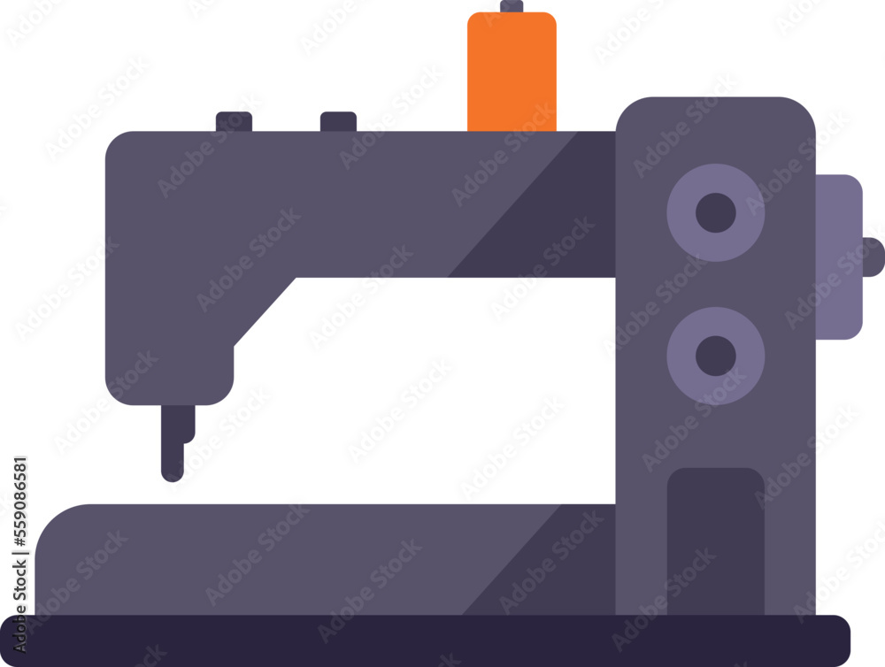 Sewing machine icon flat vector. Cloth cycle. Tailor dress isolated Sewing machine icon flat vector. Cloth cycle. Tailor dress isolated