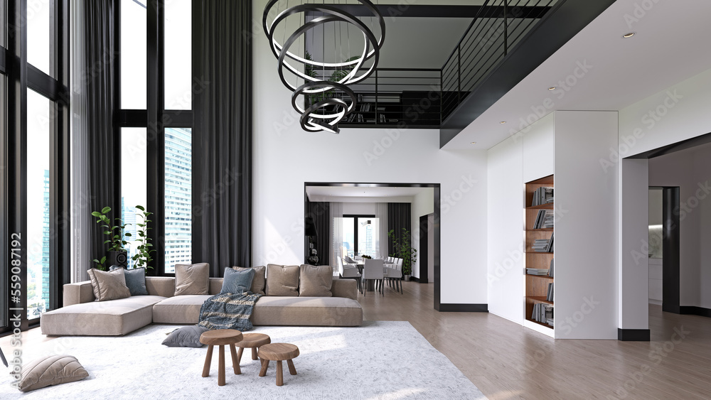 Fototapeta premium Modern living interior.