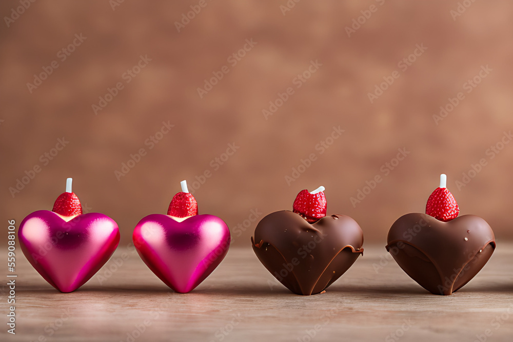 a row of chocolate hearts - Celebrate Your Love with These Irresistible Valentine's Day Chocolates Generative AI