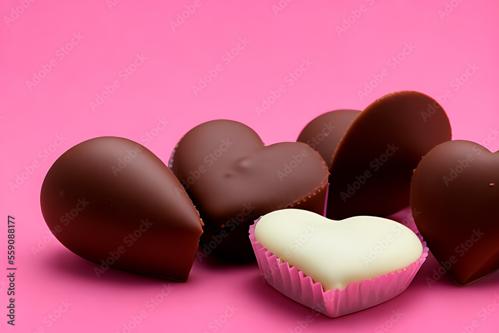 Indulge in Love: Delicious Chocolates for a Sweet and Romantic Valentine's Day Treat Generative AI Copy Space