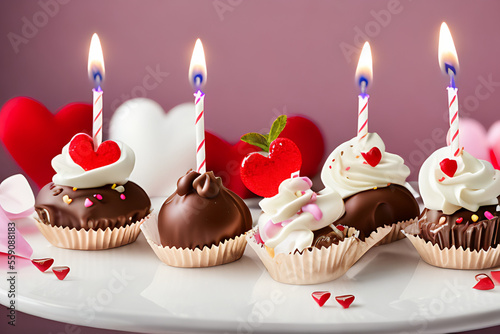 Obraz na płótnie Indulge in Love: Delicious Chocolates for a Sweet and Romantic Valentine's Day Treat Generative AI w salonie