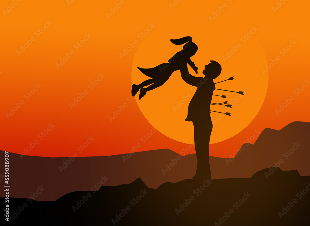 Dad full of arrows in his back protects his daughter Dad full of arrows in his back protects his daughter