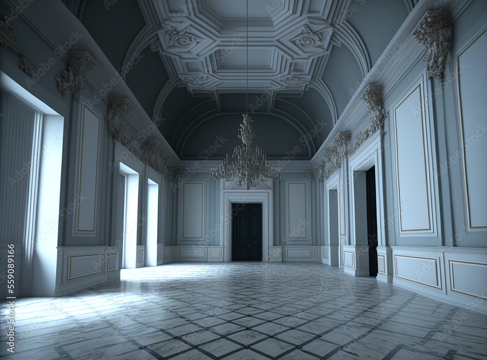marble room, empty room for showcase, product reveal, interior set up, generative ai composite