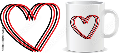 Happy valentine's day mug design vector