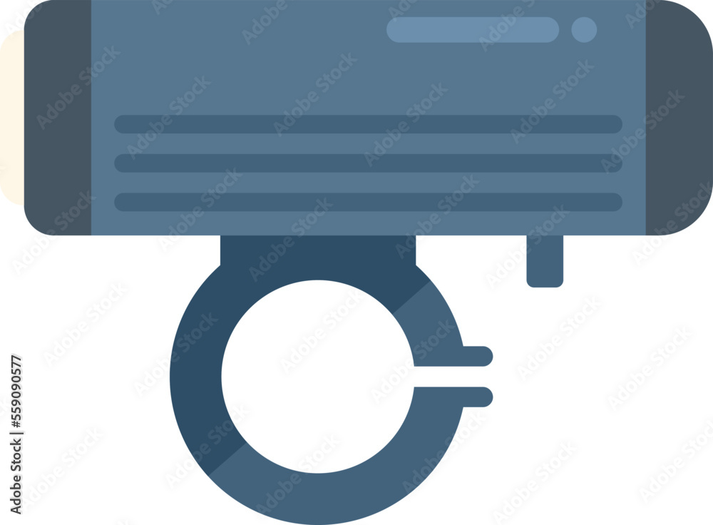 Bike flashlight icon flat vector. Bike shop. Service bike isolated Bike flashlight icon flat vector. Bike shop. Service bike isolated