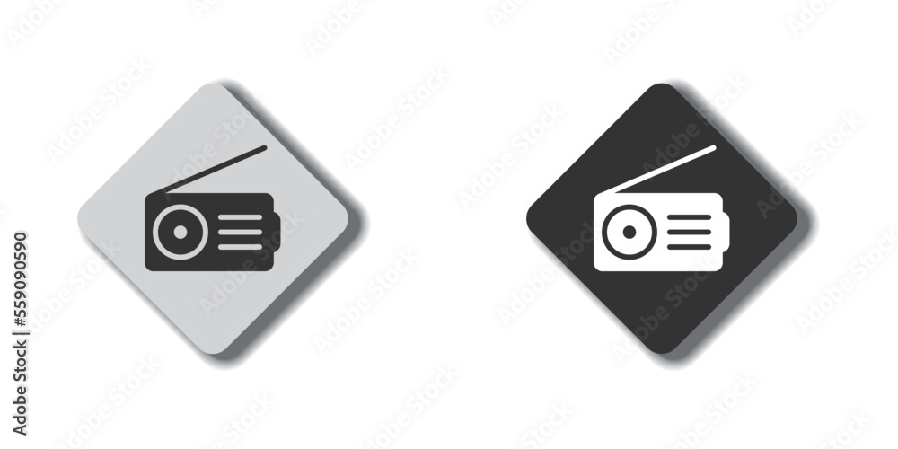 Radio icon. Simple design. Flat vector illustration. Radio icon. Simple design. Flat vector illustration.