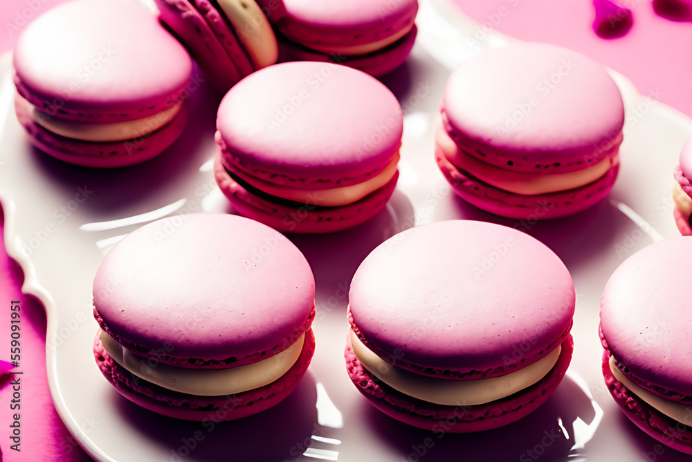 Sweeten Your Valentine's Day with These Mouthwatering Chocolate and Pink Macarons Generative AI
